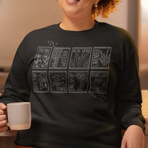 EcoWarrior Collection: Warmes Baumwoll-Sweatshirt | Samentütchen Print | Pflanzenliebhaber | Postkarte Natur-inspiriertes Shirt Unisex Pullover