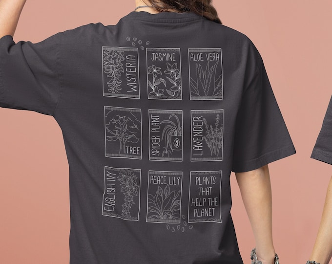 Seed packet illustration Unisex Tshirt | Botanical Print | 100% organic cotton | EcoWarrior | eco Plant lover | Nature Inspired comfy shirt