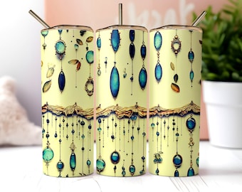 Boho Charm Chain 20oz Tumbler Sublimation Design (PNG Digital Download)