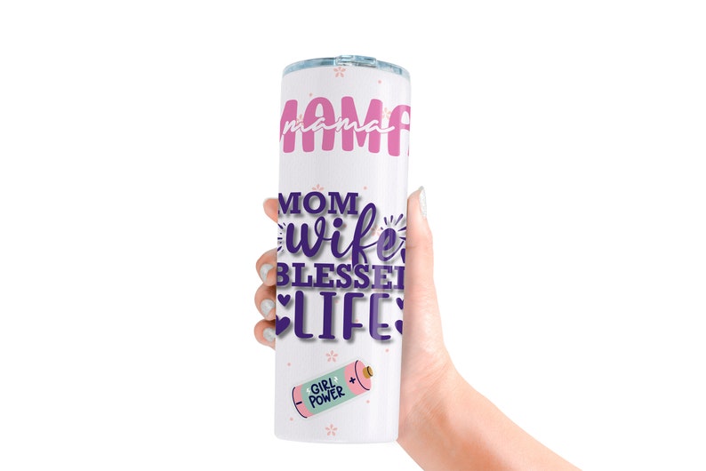 Mom Life 20oz Skinny Tumbler Sublimation Design (PNG File) - Etsy