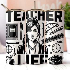 Teacher life 20oz Skinny Tumbler Sublimation Designs, Teacher PNG File Digital Download, Teacher life PNG, Teacher tumbler png