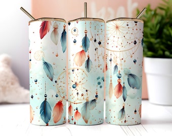 Boho Dreamcatcher Tumbler Wrap: Seamless Sublimation Design (Digital Download)