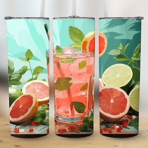Spicy Watermelon Mint Agua Fresca 20oz Skinny Tumbler Sublimation Design, Straight & Tapered, Tumbler Wrap, Tumbler Png, Instant Download