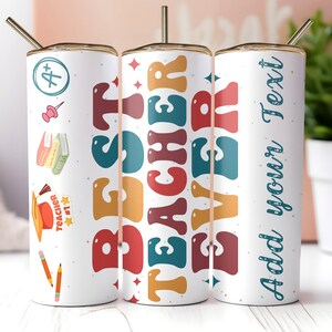 Teacher Tumbler 20oz Tumbler Design Sublimation Teacher Personalized Name Custom Teacher Name Template Back to School Gift PNG Download