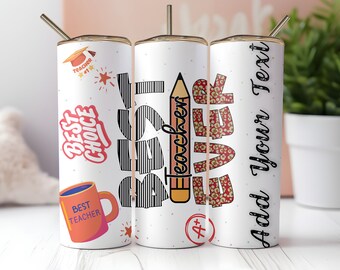 Personalized Teacher Tumbler: Custom Name 20oz Design (PNG Download)