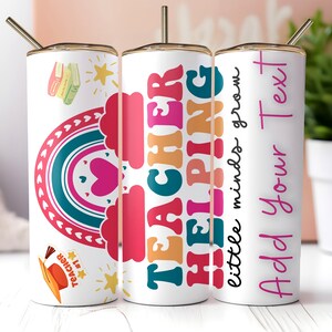Teacher Personalized Name 20oz Tumbler Design Sublimation Teacher Tumbler Custom Teacher Name Template Back to School Gift PNG Download