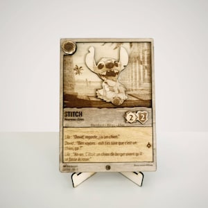 Carte Lorcana Stitch en Bois