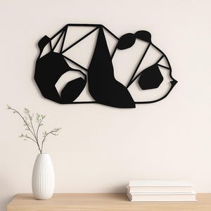 Panda Metal Wall Art: Modern Laser Cut Animal Decor