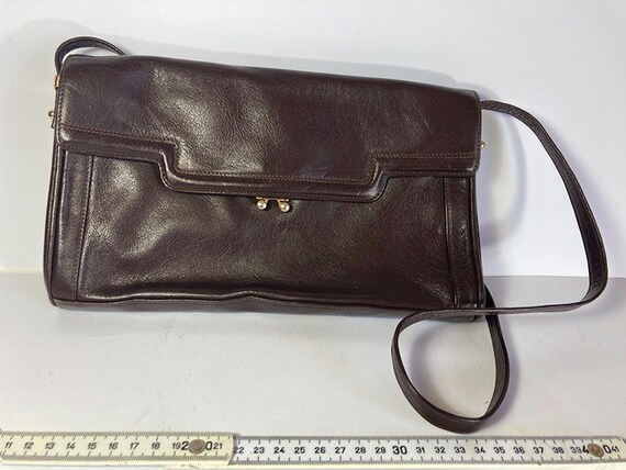 Brown leather bag, true vintage 50s style - image 2