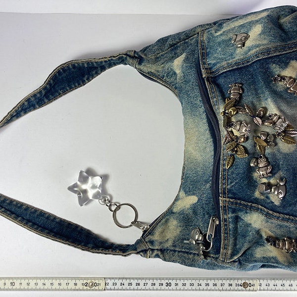 Jeans Tasche Design Schmuck 90s Vintage Punk