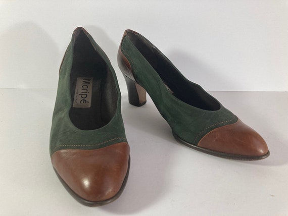 Trotteur green-brown by Maripé Pumps Vintage