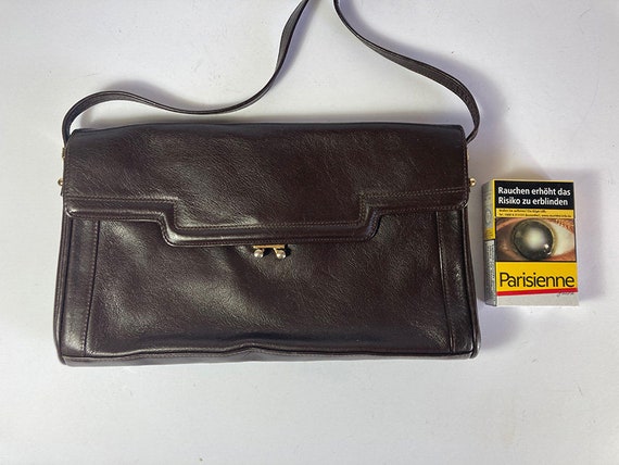 Brown leather bag, true vintage 50s style - image 6