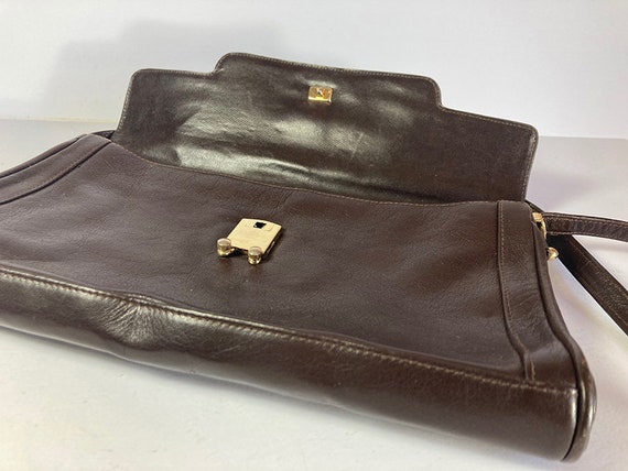 Brown leather bag, true vintage 50s style - image 3