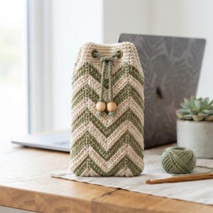 Mönster för virkat telefonfodral | Boho Chevron-texturerat smartphonefodral (PDF-guide)
