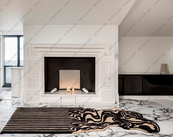 Melting Rug Hand Tufted Modern Premium Quality 100% Woolen Area Rug for Living Room, Kids Room Office, Dining Room & Bedroom, Kid Gift.