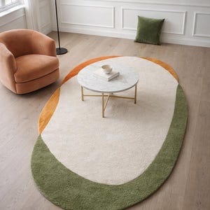 Loops green Hand Tufted NK Rug 100% NewZealand Woolen Area Rug With Medium Thick Pile And Cotton Backing Bedroom Living Room Large Area Rug image 2
