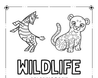 15 Wildlife Coloring Pages For Kids, Toddlers, Preschoolers Toddlers Homeschool Printable Pages, Instant download , Animals Coloring Pages