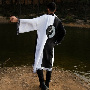 Handmade Black & White Yin Yang Kimono image 7