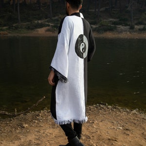Handmade Black & White Yin Yang Kimono image 4
