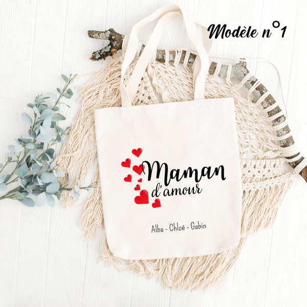 Tote bag, sac en tissu personnalisé pour la fête des mères, cadeau fête des mères, Bonne fête maman LIVRAISON GRATUITE