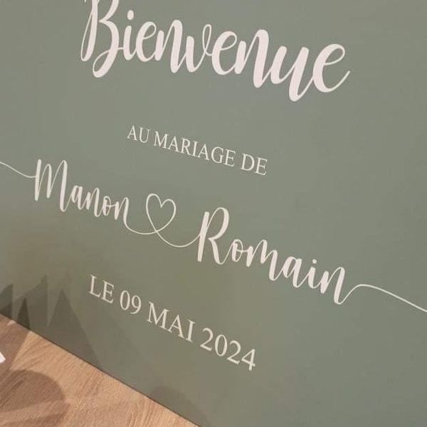 Stickers panneau de bienvenue mariage, baptême, anniversaire, fiançailles, renouvellement de voeux. LIVRAISON GRATUITE