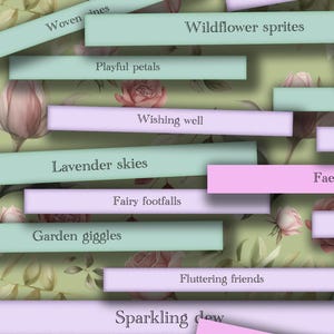 Fairy Garden Quote Junk Journal Afdrukbare citaten Fairycore Words, uit elkaar geknipte woorden,