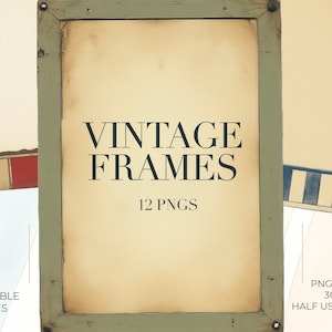 Vintage Layered Frame PNG Bundle of 12,  Retro Red, Green, Blue Clipart (Digital Download)