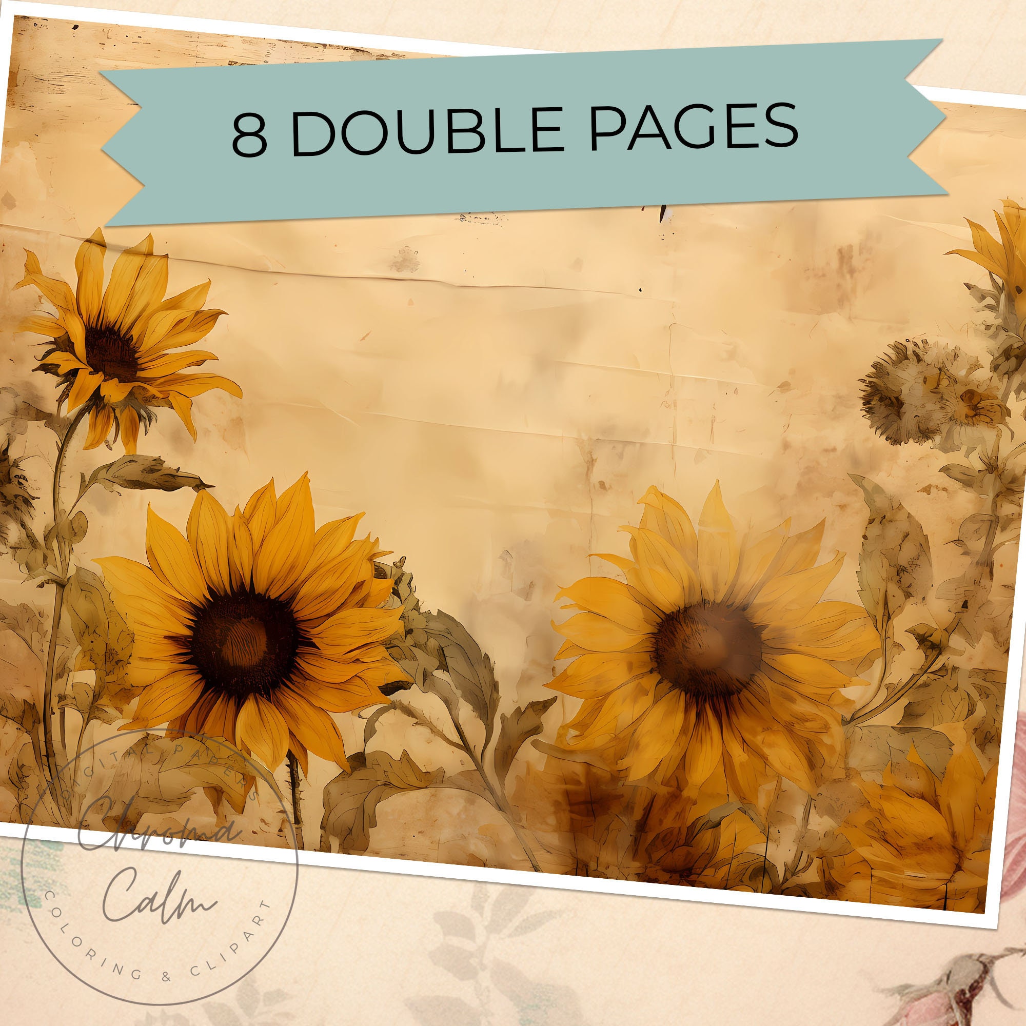Printable Sunflower Junk Journal Kit - Vintage Style Digital ...