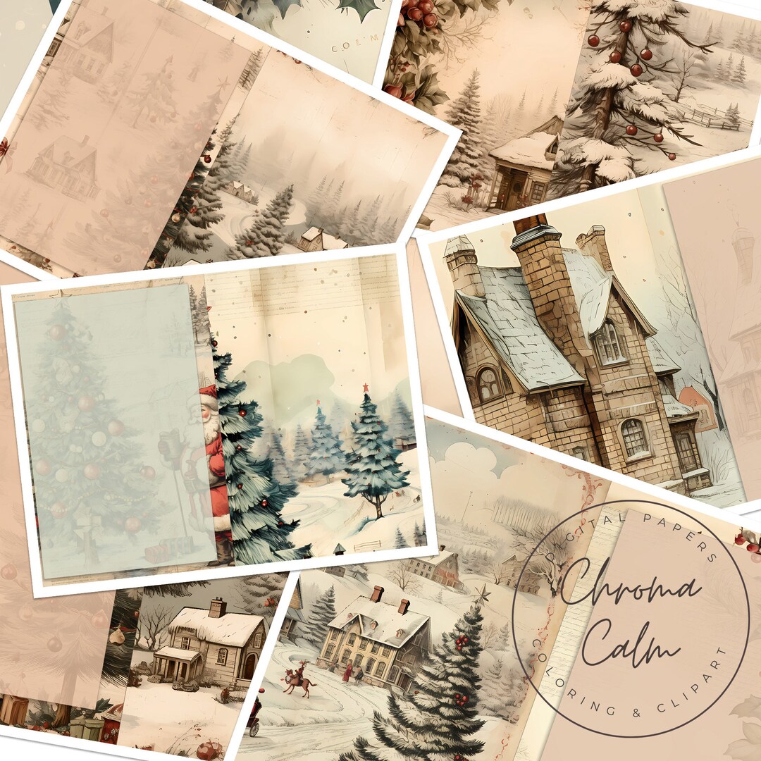 Vintage Christmas Junk Journal Kit - Christmas Junk Journal Papers and ...