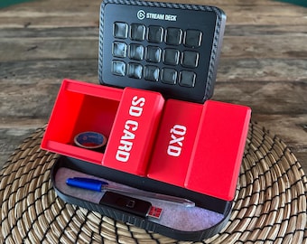 Gridfinity Magnetic Desk Organizer with Portable Buckets | Stream deck 15