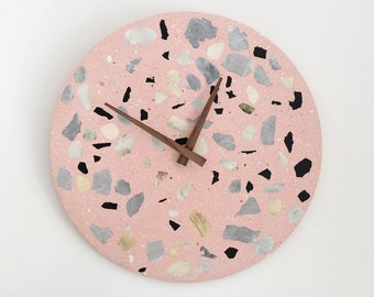 Orologi da parete Lastryko / Orologi da parete in terrazzo / Mano in legno / Design d'interni / Fatto a mano