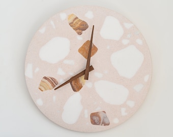 Lastryko Wall Clocks | Terrazzo Wall Clocks |  Wooden Hand | Interior Design | Handmade