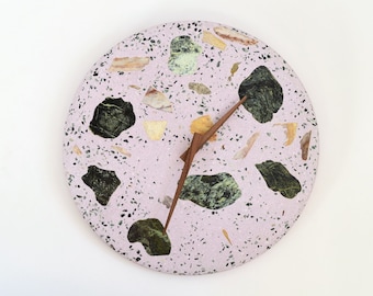 Lastryko Wall Clocks | Terrazzo Wall Clocks |  Wooden Hand | Interior Design | Handmade