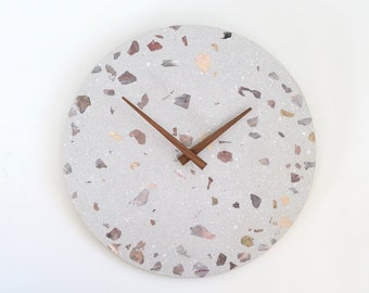 Lastryko Wall Clocks | Terrazzo Wall Clocks |  Wooden Hand | Interior Design | Handmade