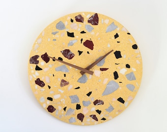 Lastryko Wall Clocks | Terrazzo Wall Clocks |  Wooden Hand | Interior Design | Handmade