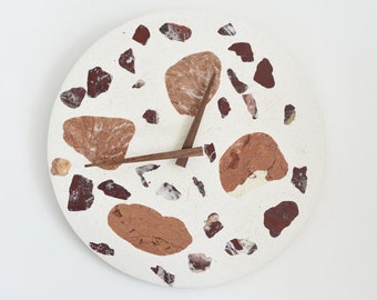 Lastryko Wall Clocks | Terrazzo Wall Clocks |  Wooden Hand | Interior Design | Handmade