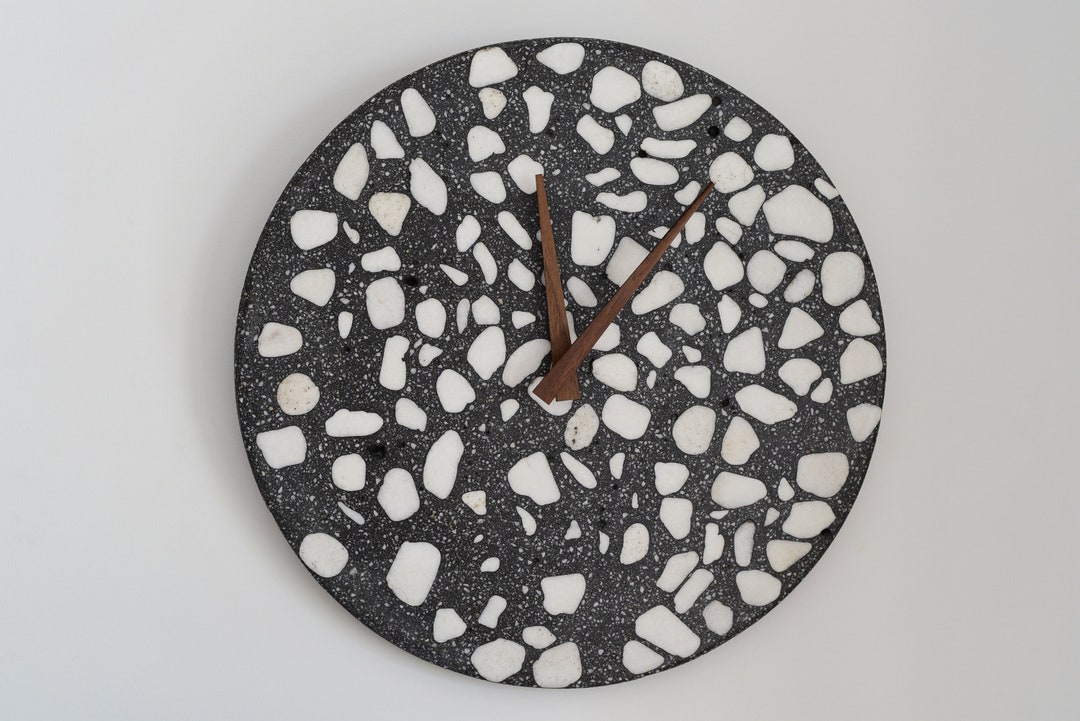 Lastryko Wall Clocks Terrazzo Wall Clocks Wooden Hand Etsy