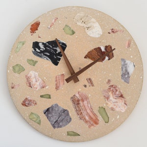 Lastryko Wall Clocks | Terrazzo Wall Clocks |  Wooden Hand | Interior Design | Handmade