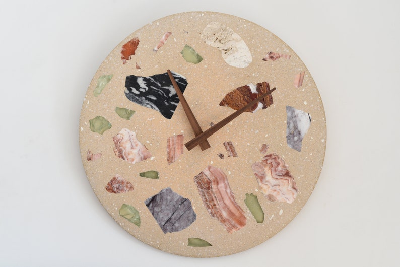 Lastryko Wall Clocks | Terrazzo Wall Clocks |  Wooden Hand | Interior Design | Handmade