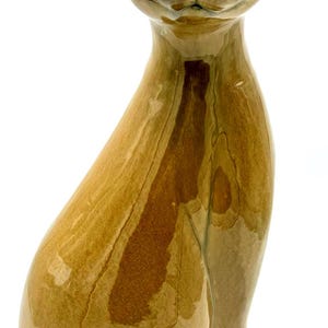Large Mid Century Ceramic Cat Sculpture, Vintage Art Pottery Cat Statue, Scandinavian Modern Decor, 18 Inch Feline Figure, Organic Modern