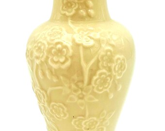 Vintage Lenox Bud Vase | Ivory Porcelain, Gold Trim Floral Relief
