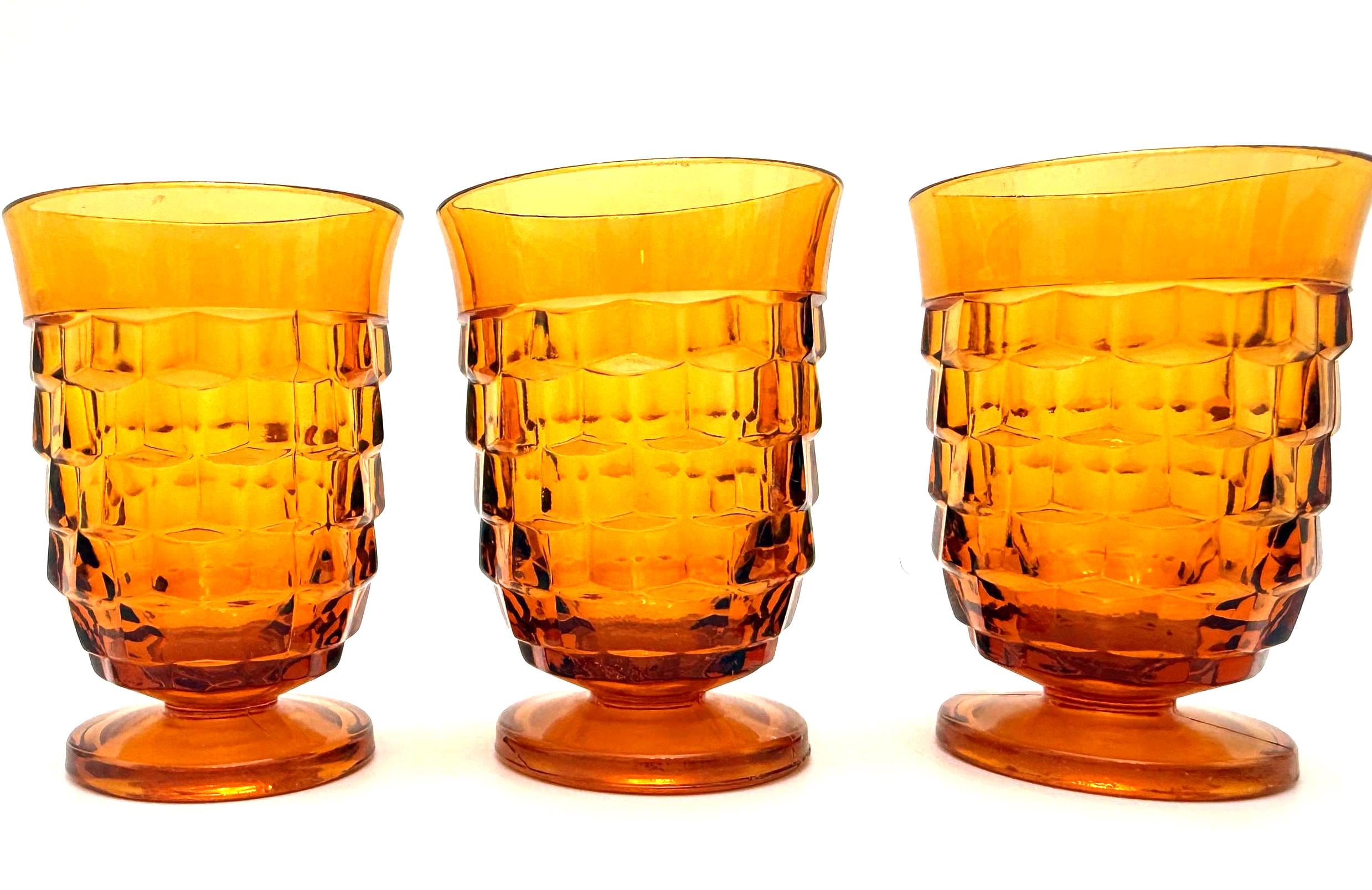 Mid Century Amber Glassware - Etsy