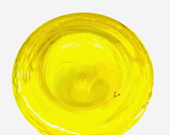 kosta boda yellow art glass candle holder