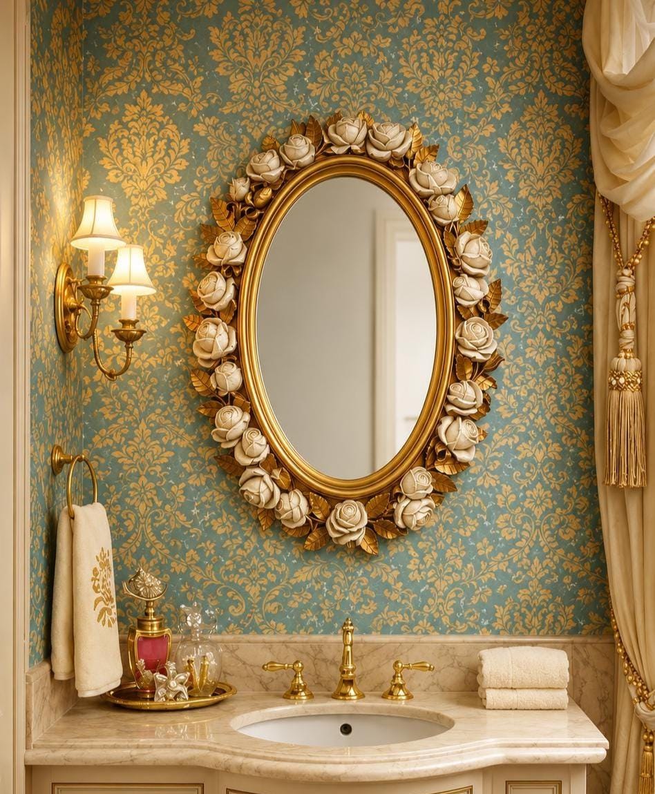 Antique Rose Gold Mirror - Etsy