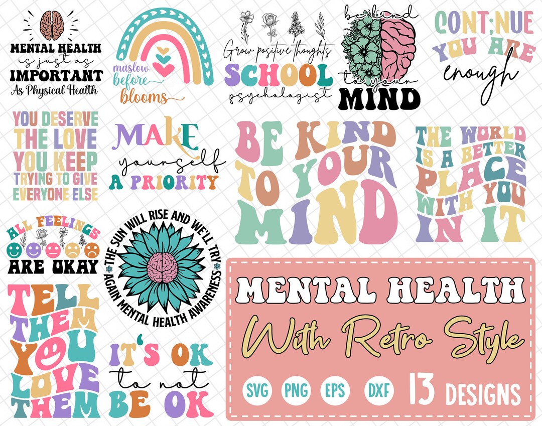 Mental Health Svg Bundle Positive Svg Self Love Svg Png - Etsy