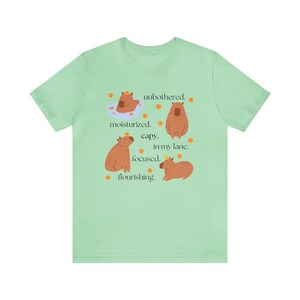 Capybara T Shirt - Funny Unbothered Design Tee - Soft Airlume Cotton, Cozy Fall Style, Casual Comfortable Fit image 7