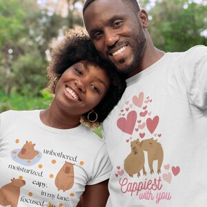 Capybara T Shirt - Funny Unbothered Design Tee - Soft Airlume Cotton, Cozy Fall Style, Casual Comfortable Fit image 5
