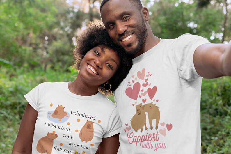 Capybara T Shirt - Funny Unbothered Design Tee - Soft Airlume Cotton, Cozy Fall Style, Casual Comfortable Fit image 5