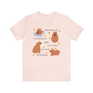 Capybara T Shirt - Funny Unbothered Design Tee - Soft Airlume Cotton, Cozy Fall Style, Casual Comfortable Fit image 9