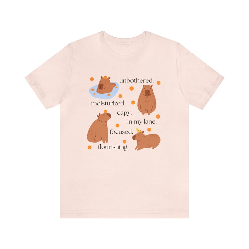 Capybara T Shirt - Funny Unbothered Design Tee - Soft Airlume Cotton, Cozy Fall Style, Casual Comfortable Fit image 9